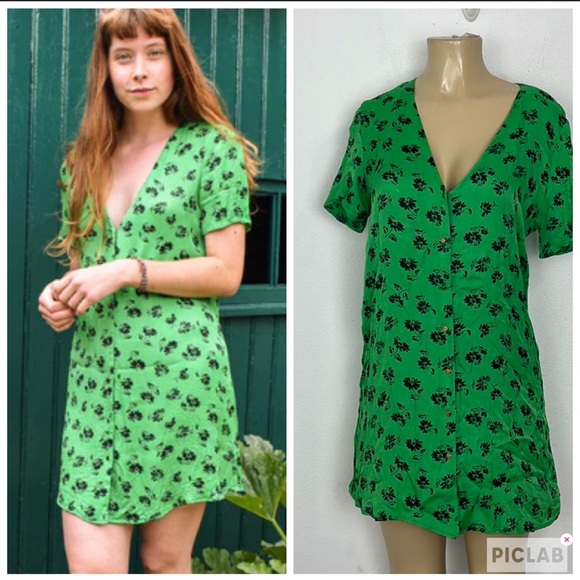 Zara Dresses Zara Green Bottom Down Midi Dress Size M Poshmark